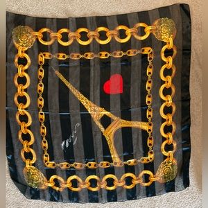 Fashion Scarf - Black & Gold - Paris - Eifel Tower